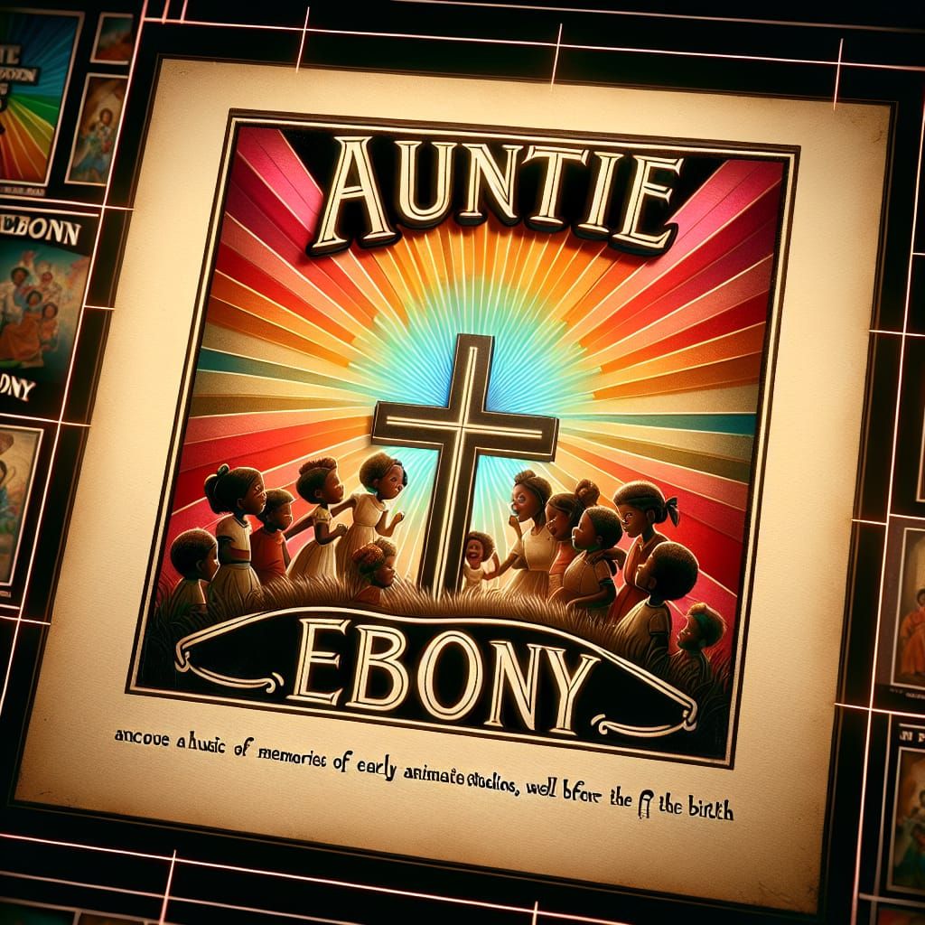 Auntie Ebony Text with Smiling Children and Cross