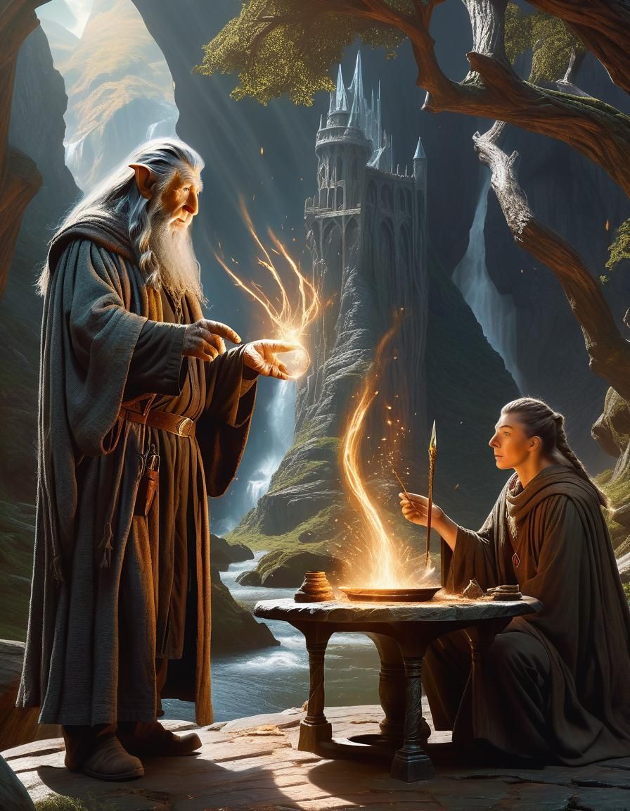 Gandalf Teaches Magic in Detailed Matte Painting