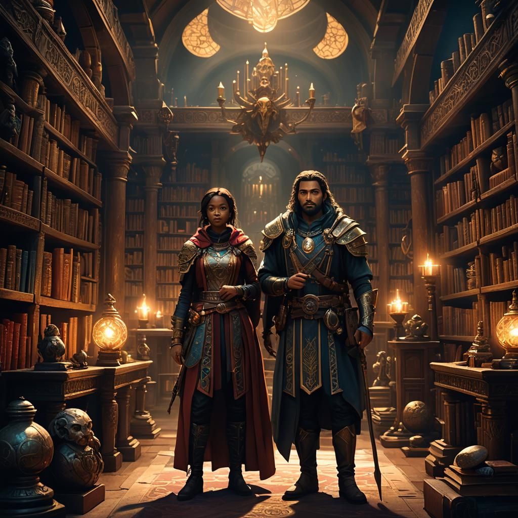Cimorene and Kazule in Mystical Library