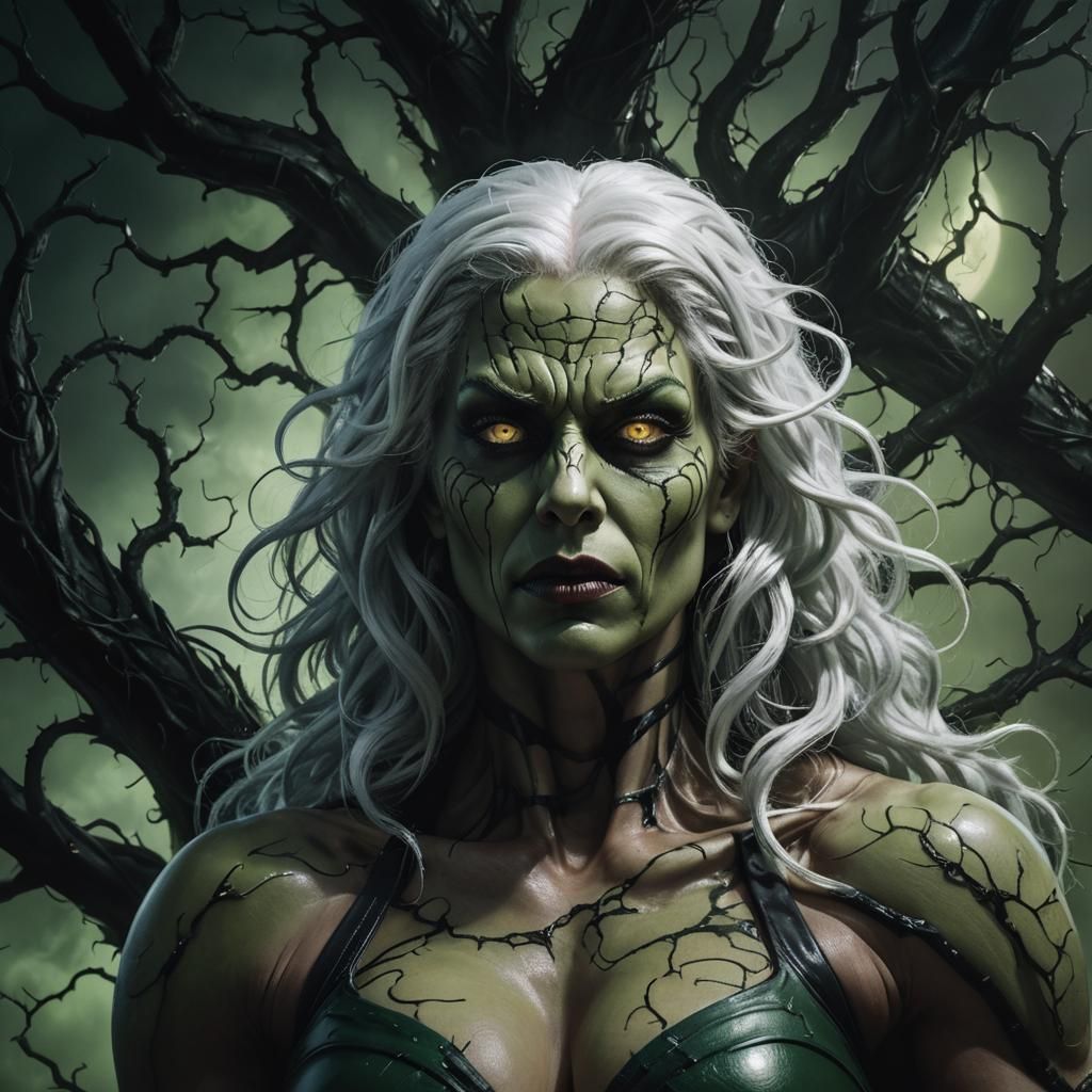 Menacing Latex Giant: Dark Fantasy Portrait