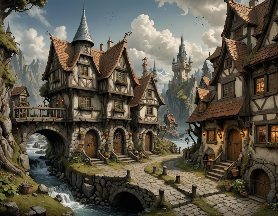 Gnome in Detailed Matte Painting Style