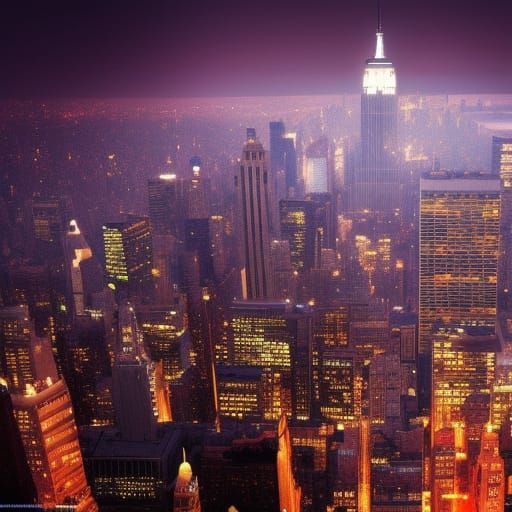 New York City at Night: Epic Digital Painting