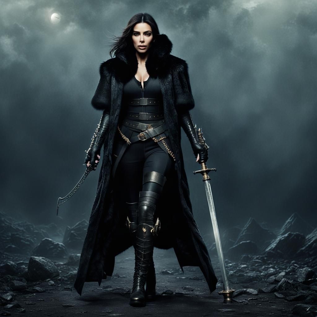 Kim Kardashian as Vampire Hunter: Cinematic Digital Art