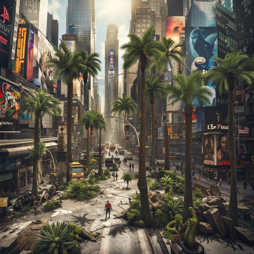 Times Square Jungle: Post-Apocalyptic Bird Haven
