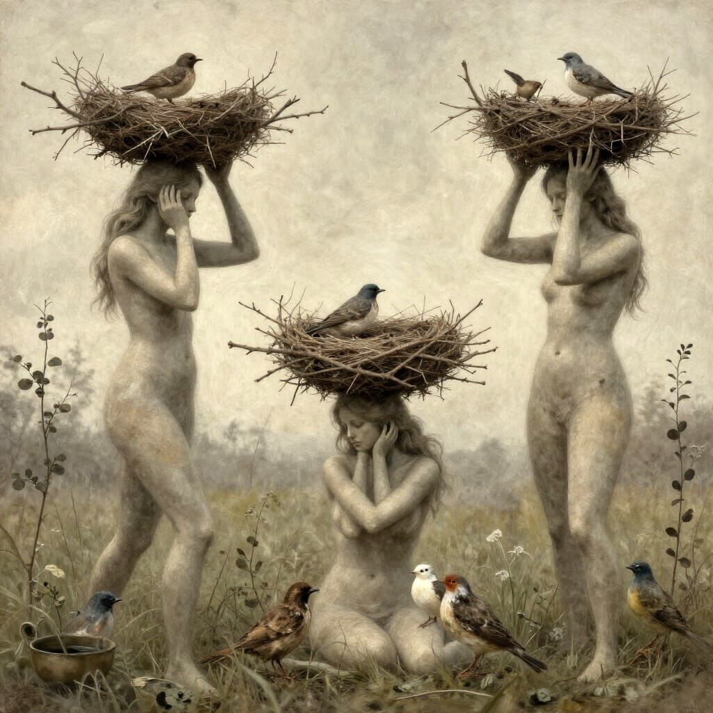 Female Figures Embrace Nature's Embrace