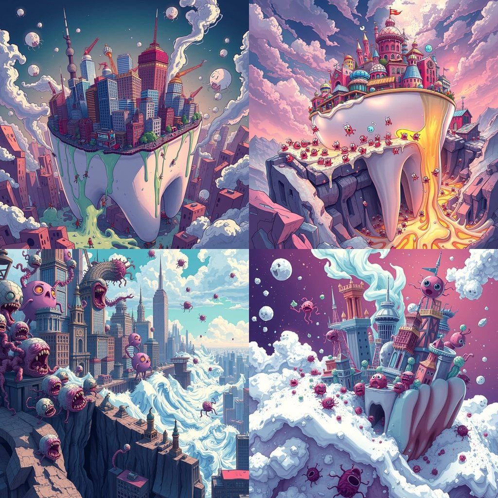 Germs in Agony as Toothpaste Destroys Their City