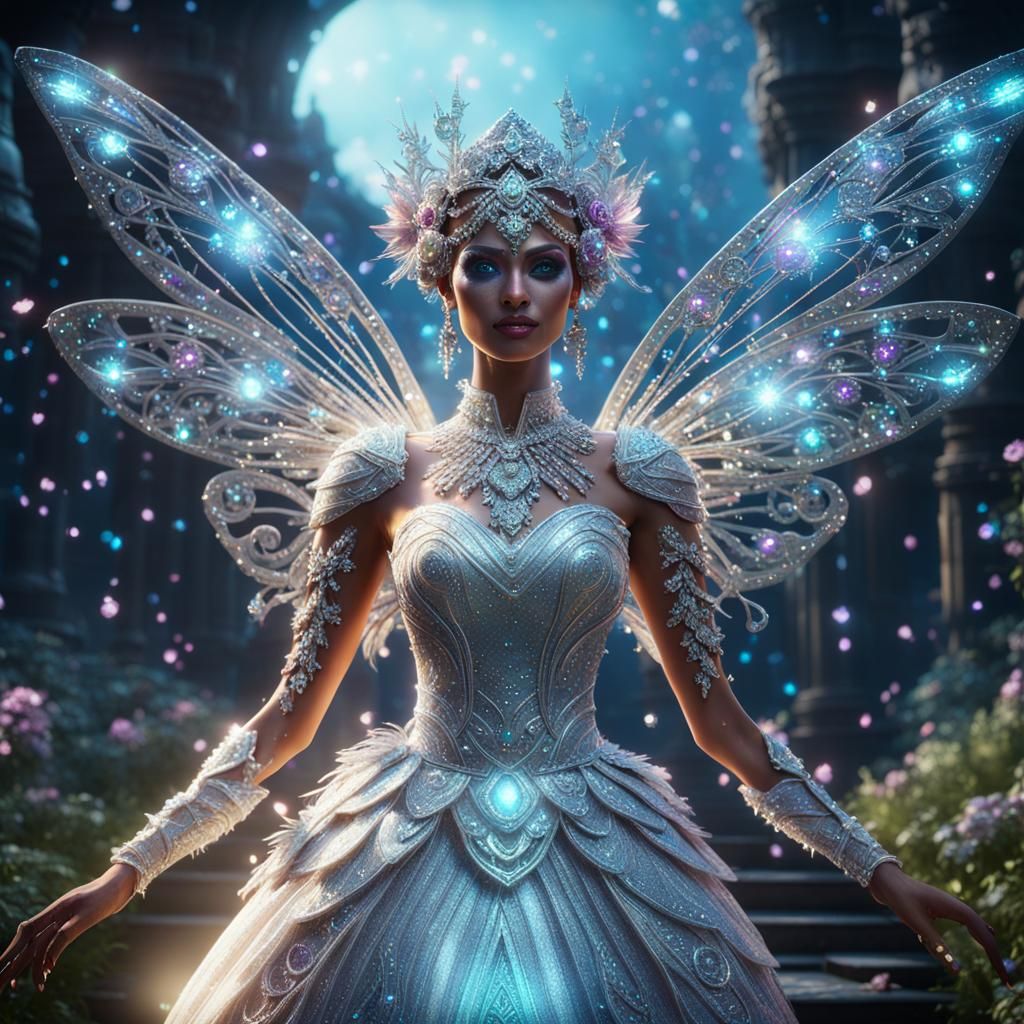 Galactic Bride in 3D Game Cinematic Style