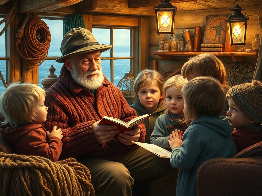 Fisherman's Tale: A Norman Rockwell-esque Scene