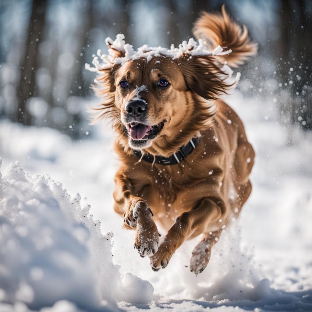 Dog's Winter Run: A Snowy Adventure