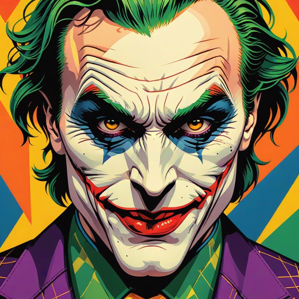 The Joker in Pop Art Screen Print Style