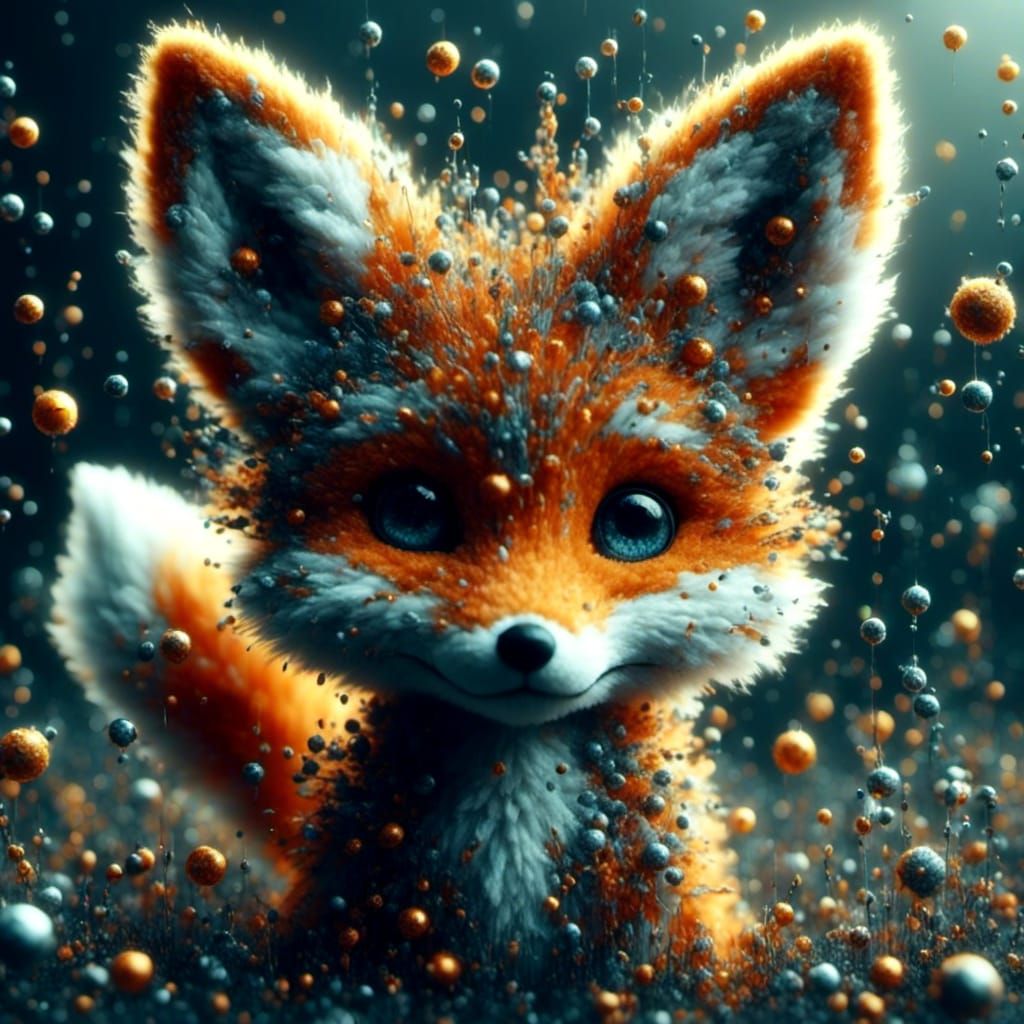 Chibi Fox in Intricate Abstract Style