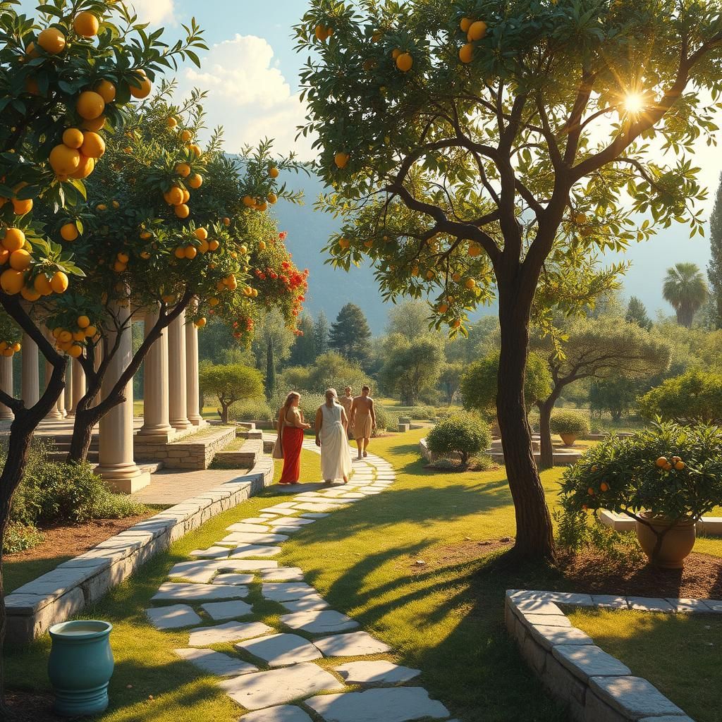 Greek Gods in a Mediterranean Garden Painting