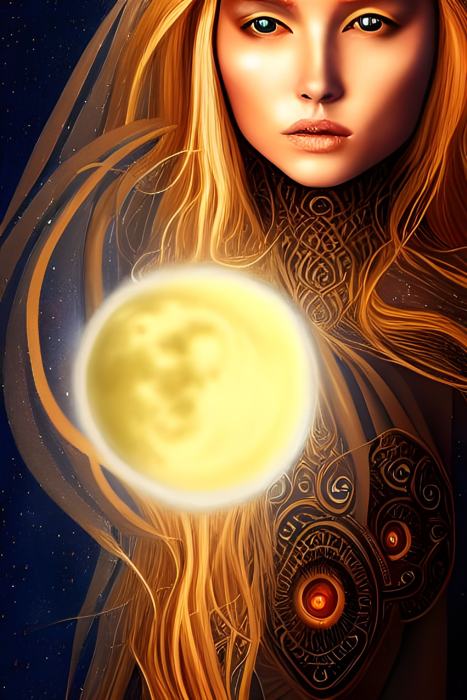 Sun Witch and Moon Witch Sisters in Hyperrealism