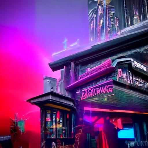 Synthwave Wizarding World in Neon Retro Style