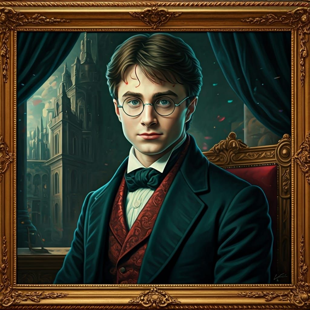 Harry Potter in Victorian Cyberpunk Portrait
