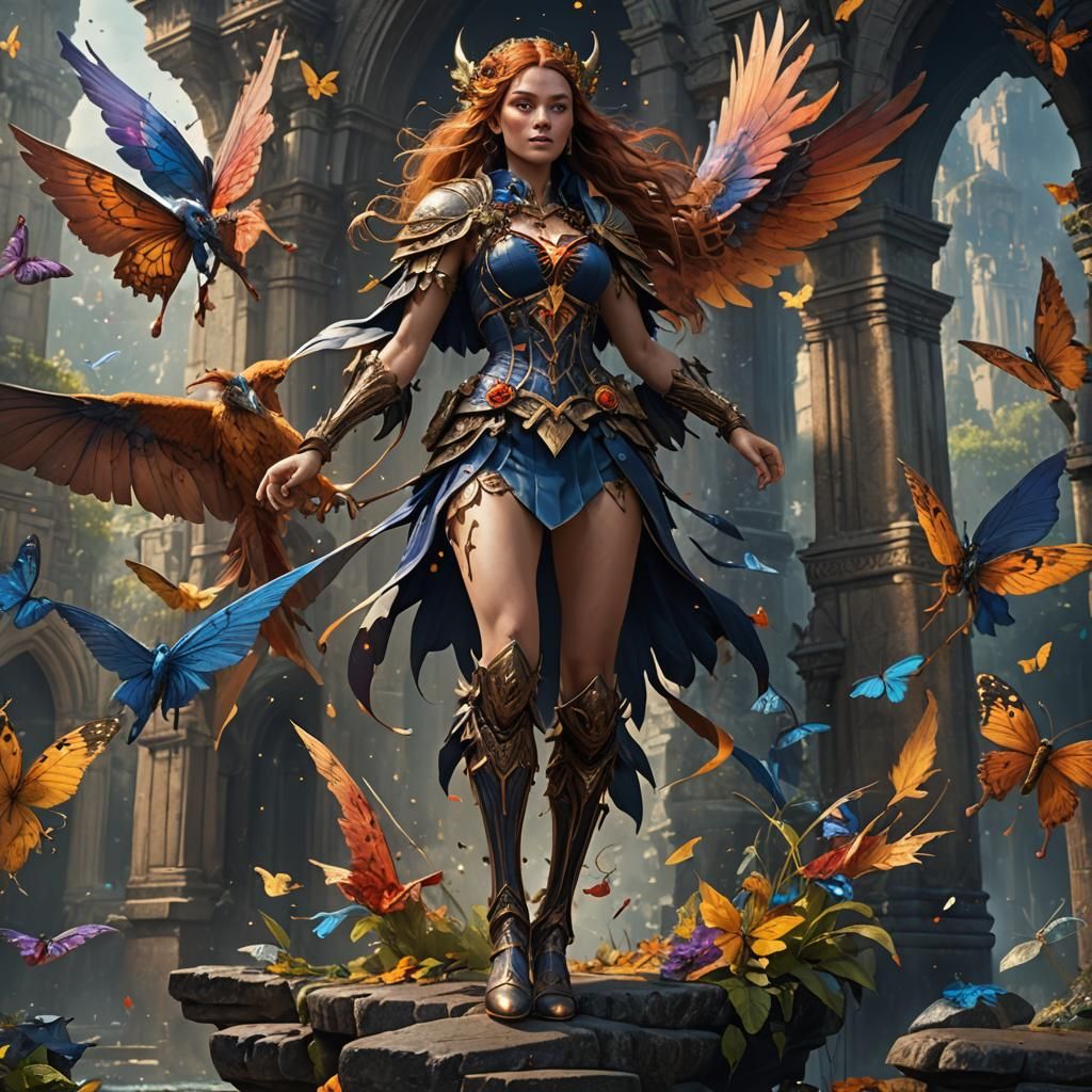 Mutant Woman with Griffin Legs and Butterfly Wings