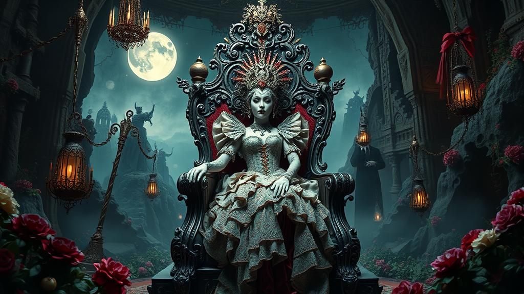 Rackham-Inspired Queen at Spectral Masquerade Ball