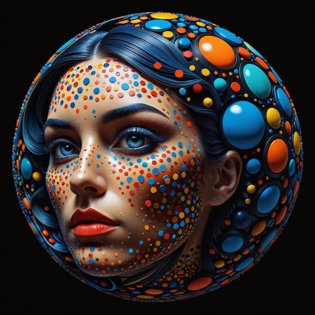 Mesmerizing Optical Illusion: Woman's Face of Planets