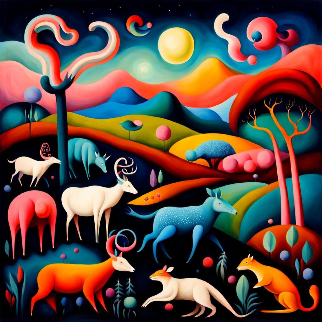 Surreal Mammals in an 18th-Century Style