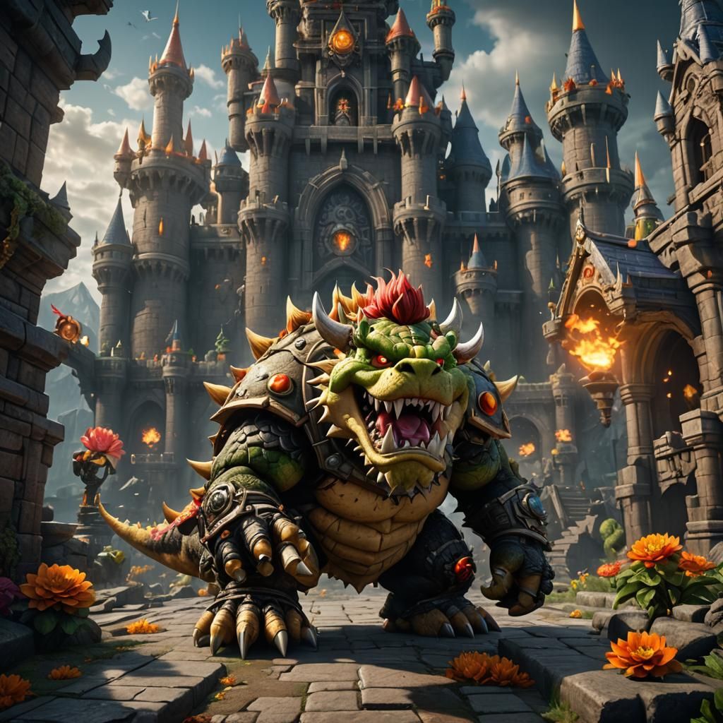 Detailed Matte Painting of Bowser in 8k
