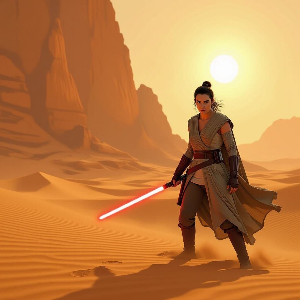 Rey Hao On Tatooine In Sandstorm Digital Art