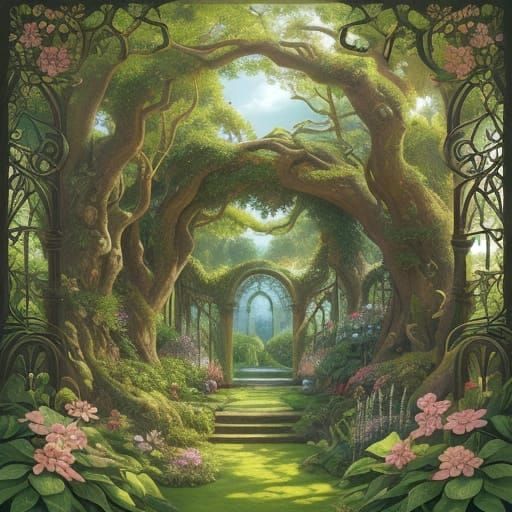 Cartoon Secret Garden Emerges from Ancient Book