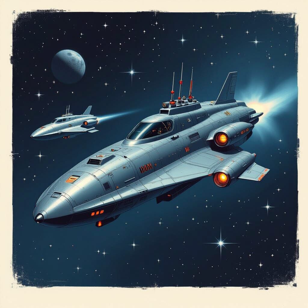 Naval Spaceship in Pursuit: Futuristic Industrial Design