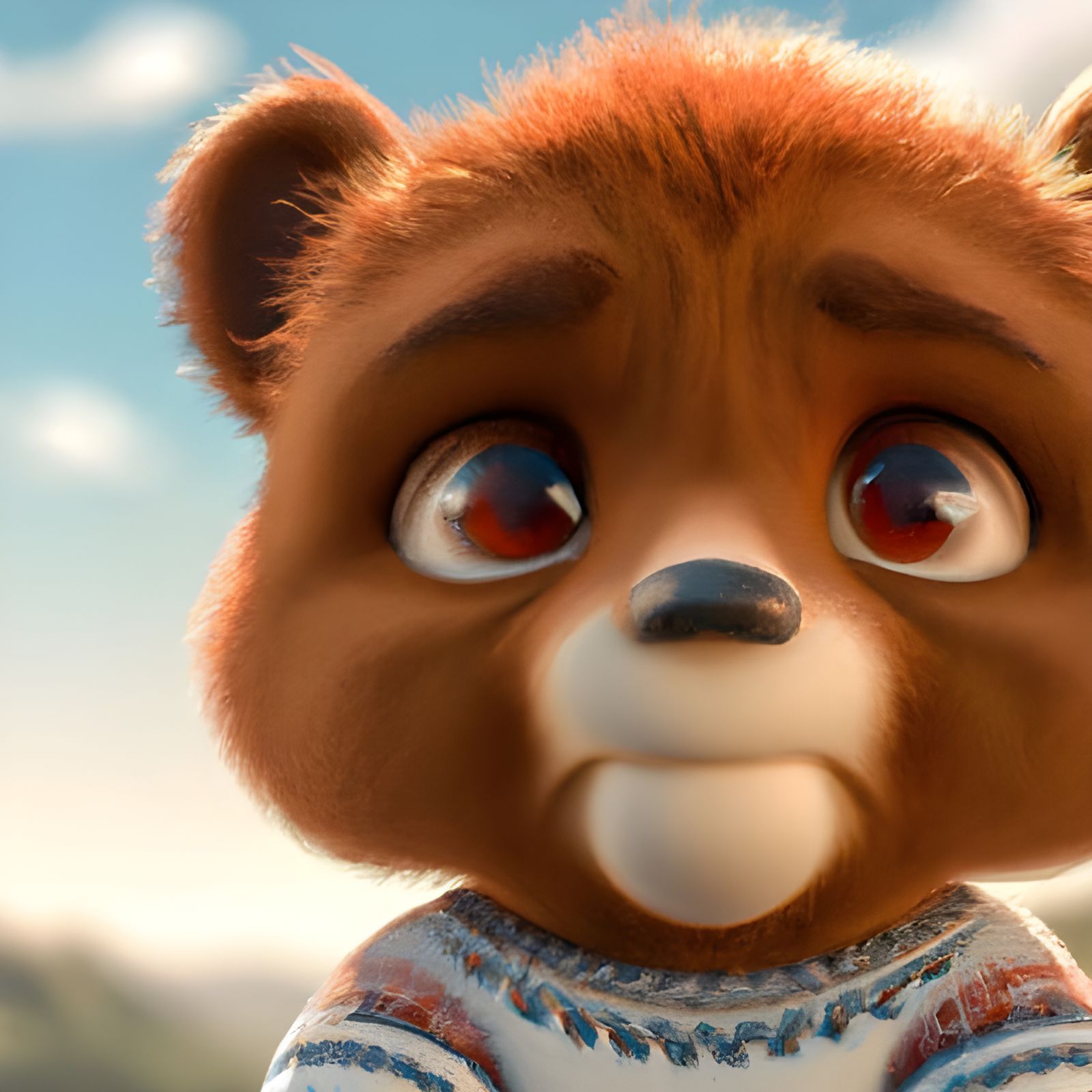 Adorable Teddy Ruxpin Closeup in 3D Rendering