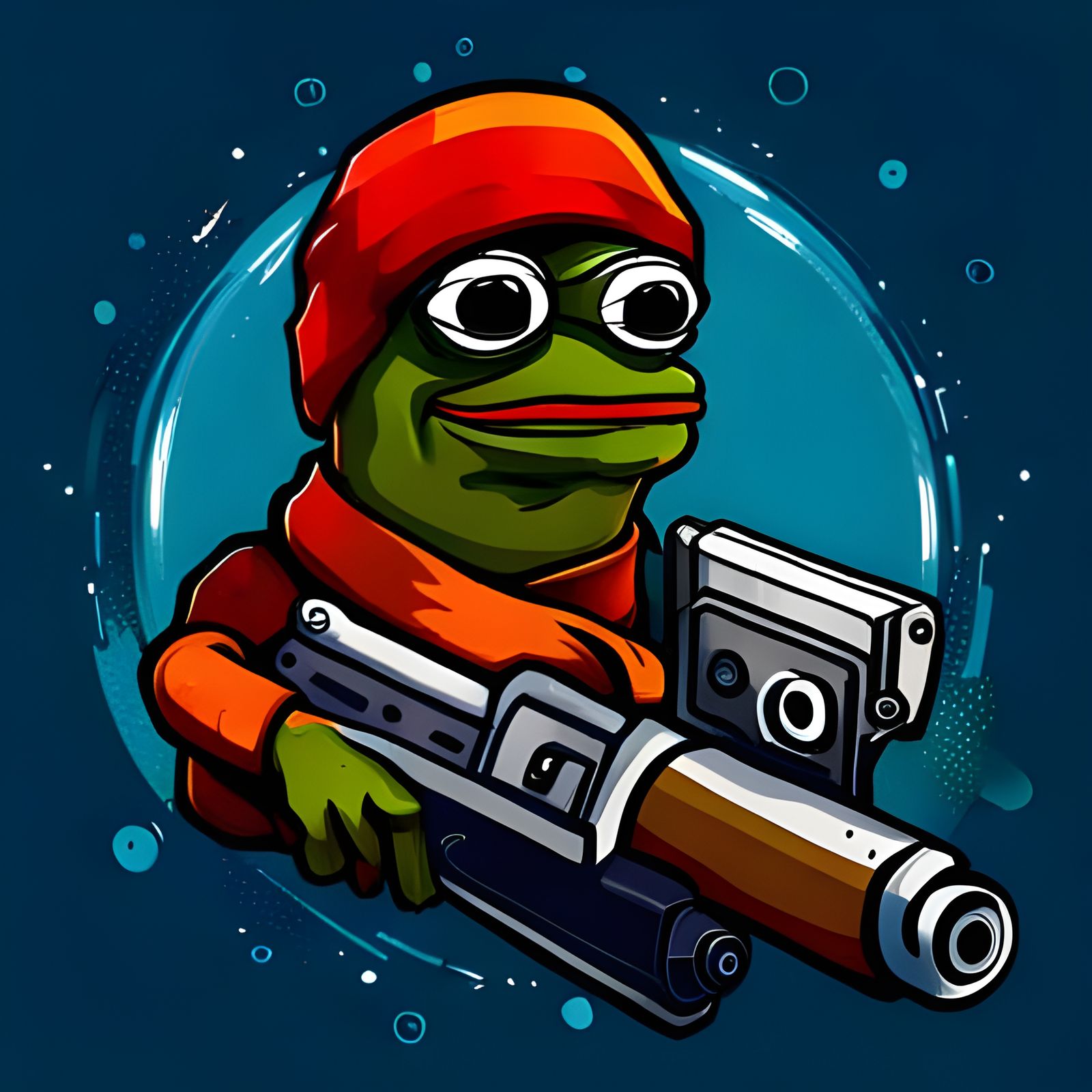 Pepe the Frog as a Space Pirate Cartoon