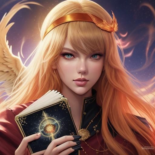 Phoenix Tarot Reader in Anime Style