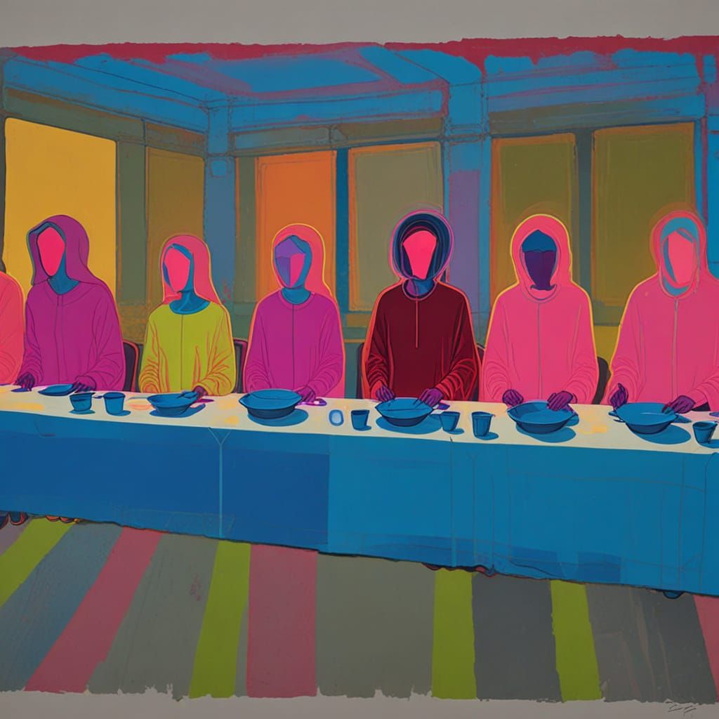 Neon Feminist Masterpiece in Abstract Style