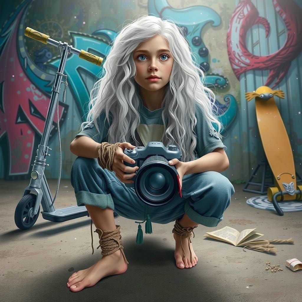 Serene Figure in Landscape, Anime-Inspired Art