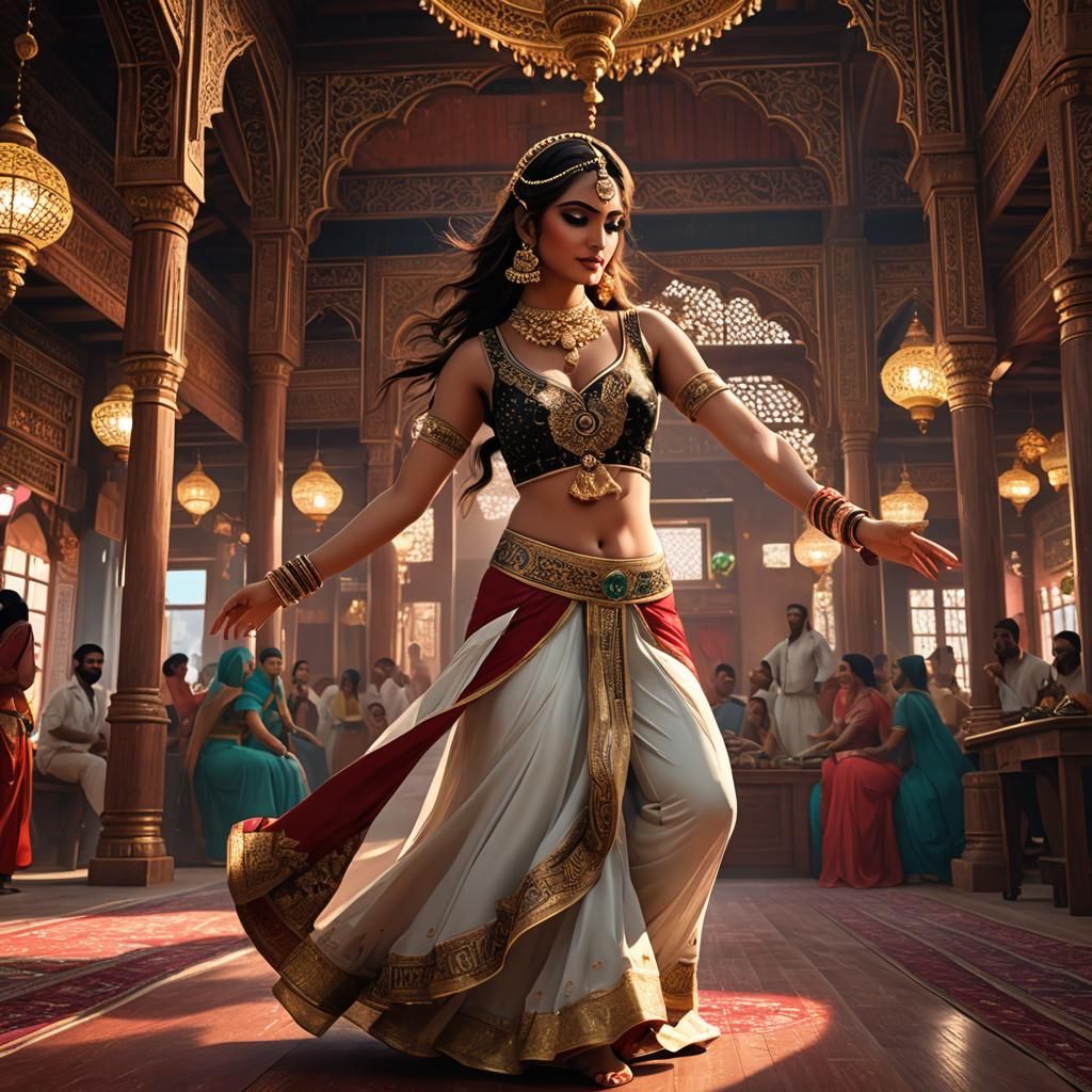 Punjabi Dancer in Indo-Islamic Brothel: Anime Art