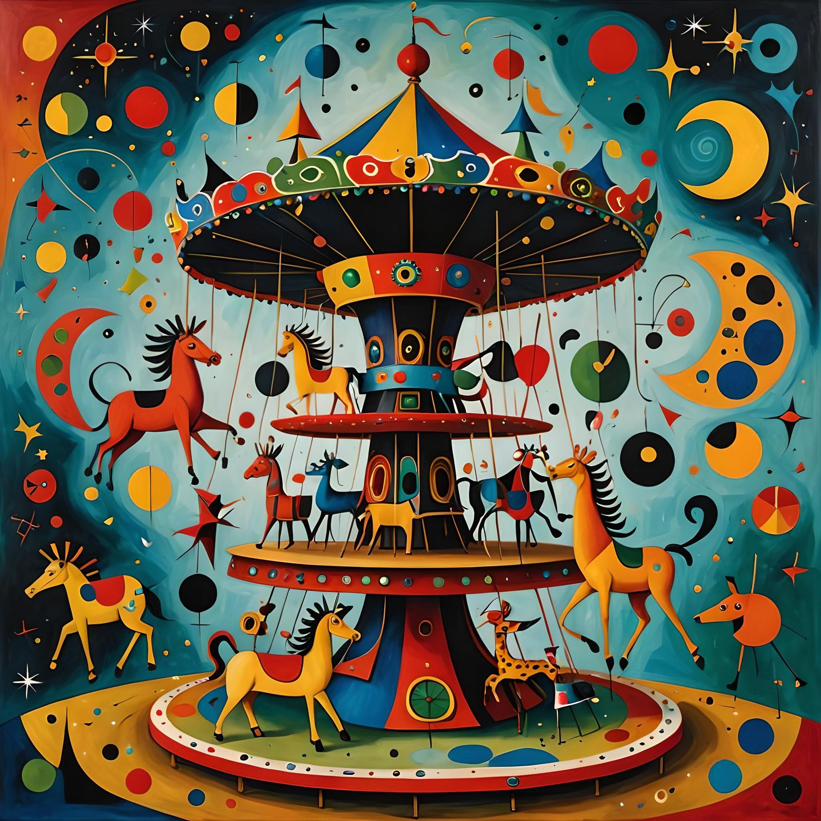 Carousel (after Joan Miró and Victor Brauner)