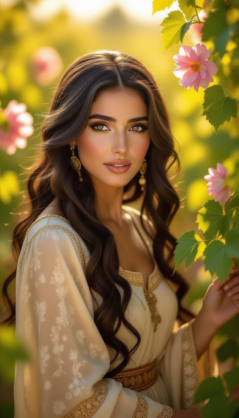 Biblical Woman in Vineyard, Inspired by Rembrandt and Pre-Ra...