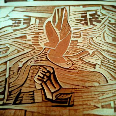 Dove of Peace Woodcut Print