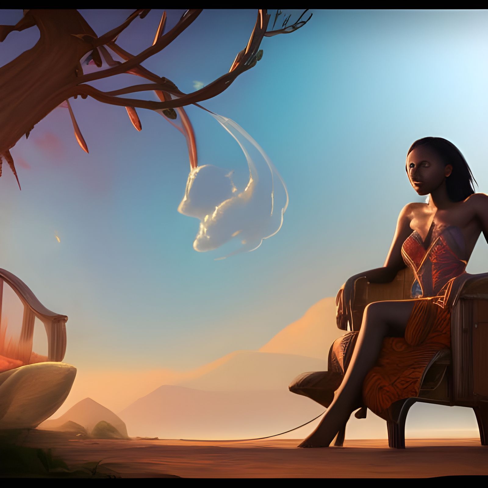 Woman in Sunlight: Detailed Fantasy Concept Art