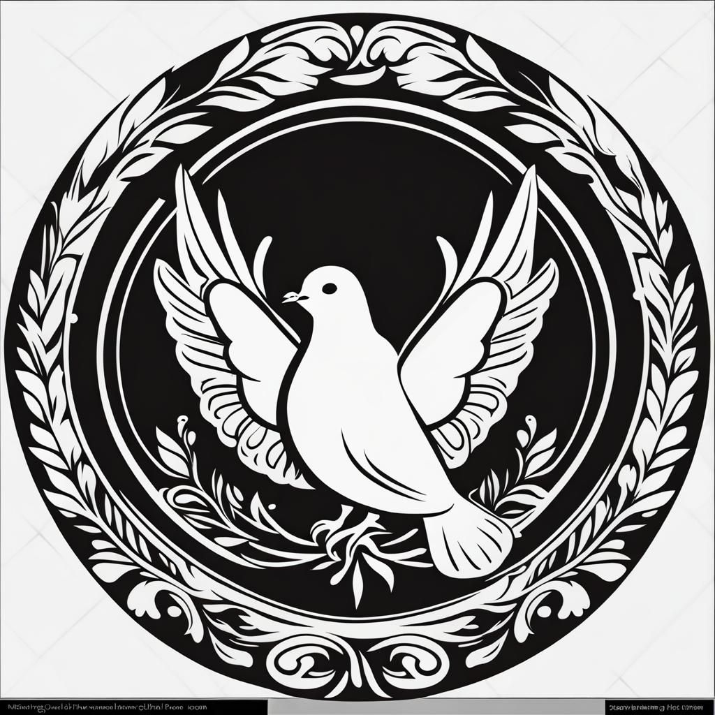 Elegant Black and White Dove Outline Logo