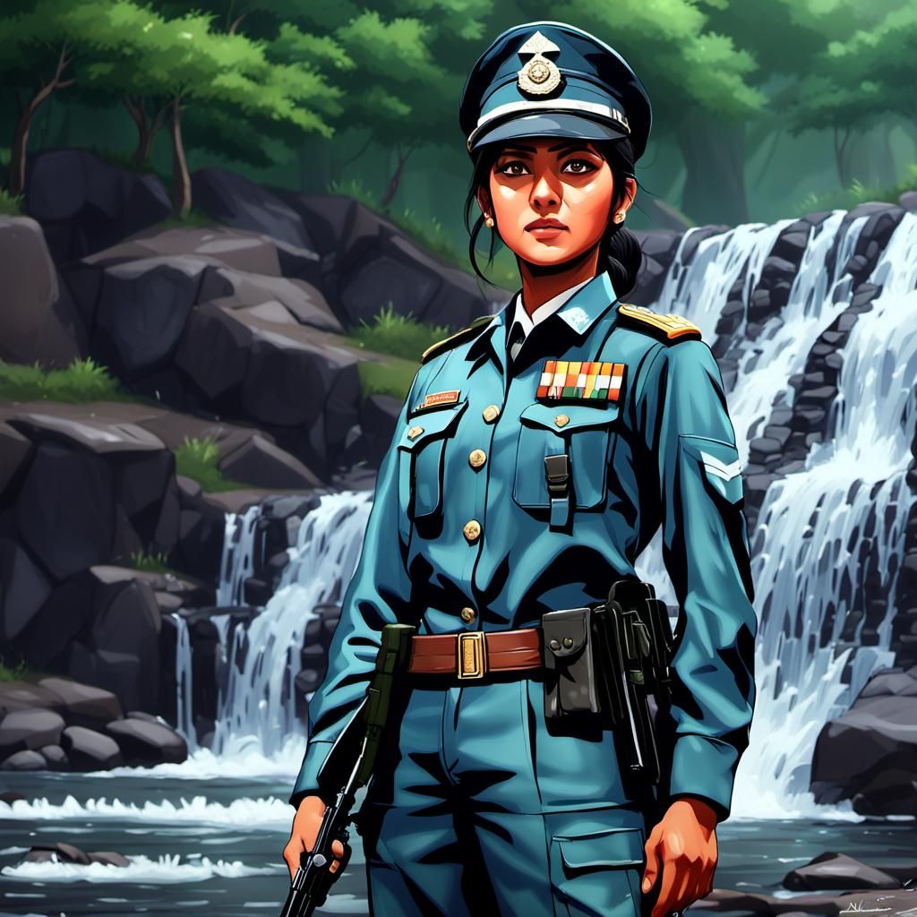 Indian Army Personnel as 3D Anime Art