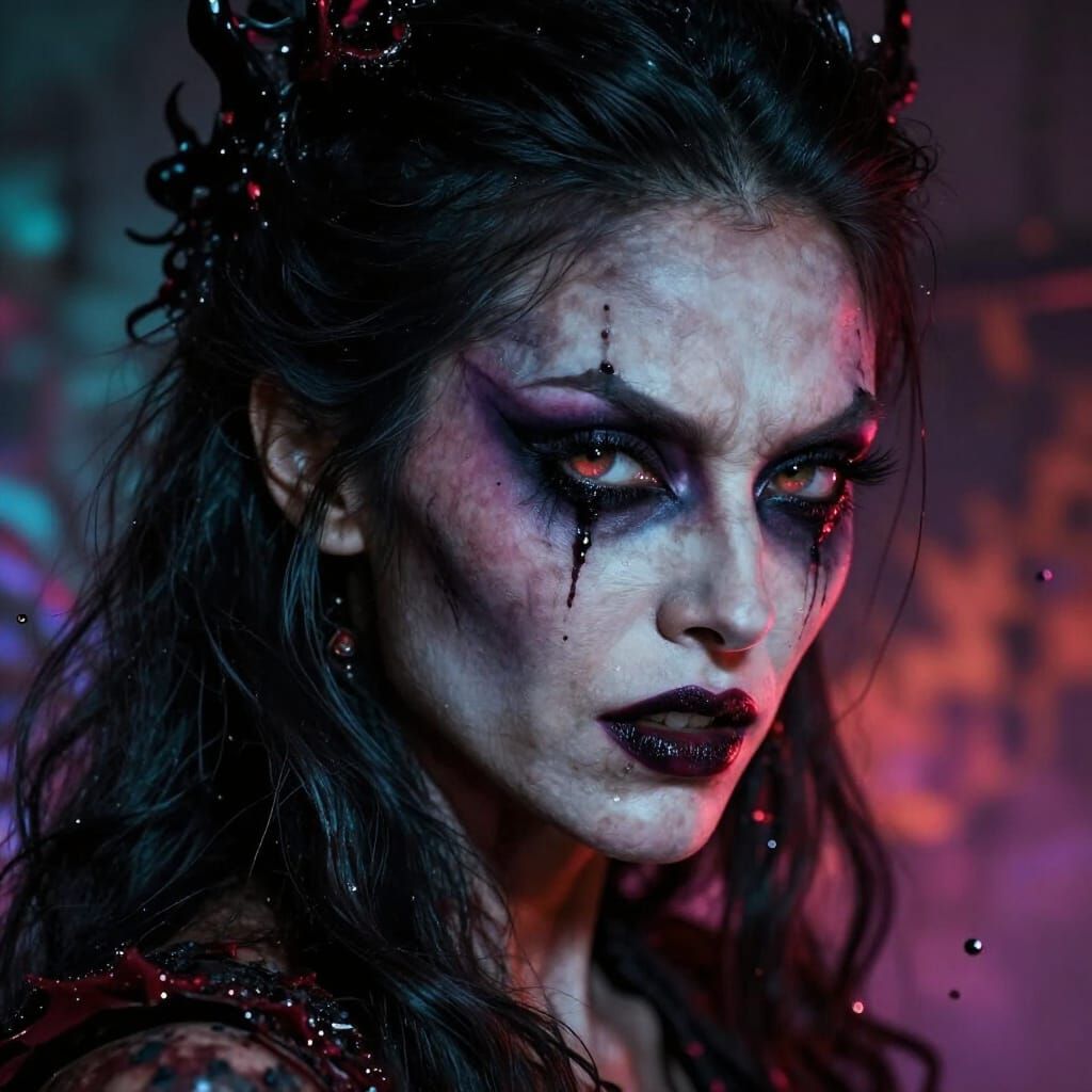 Ancient Zombie Woman With Malevolent Glare and Kind Aura