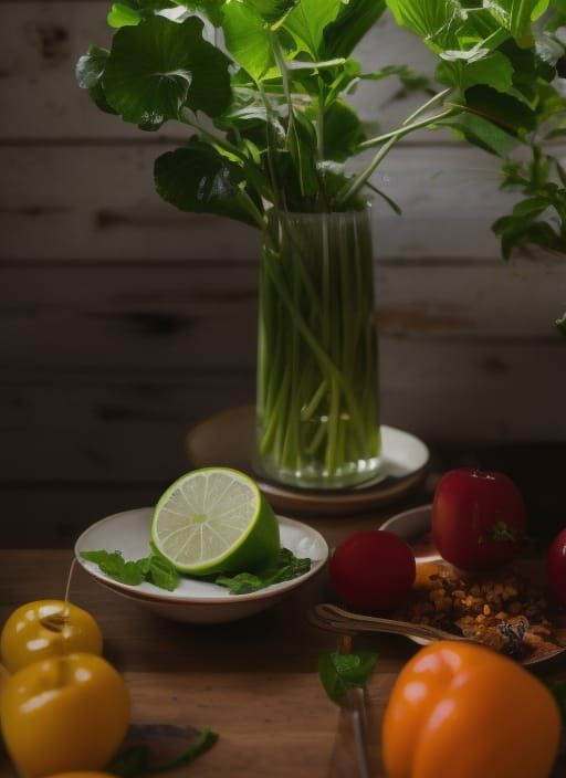 Beautiful Sunroom with Bananas in Neon Impressionism