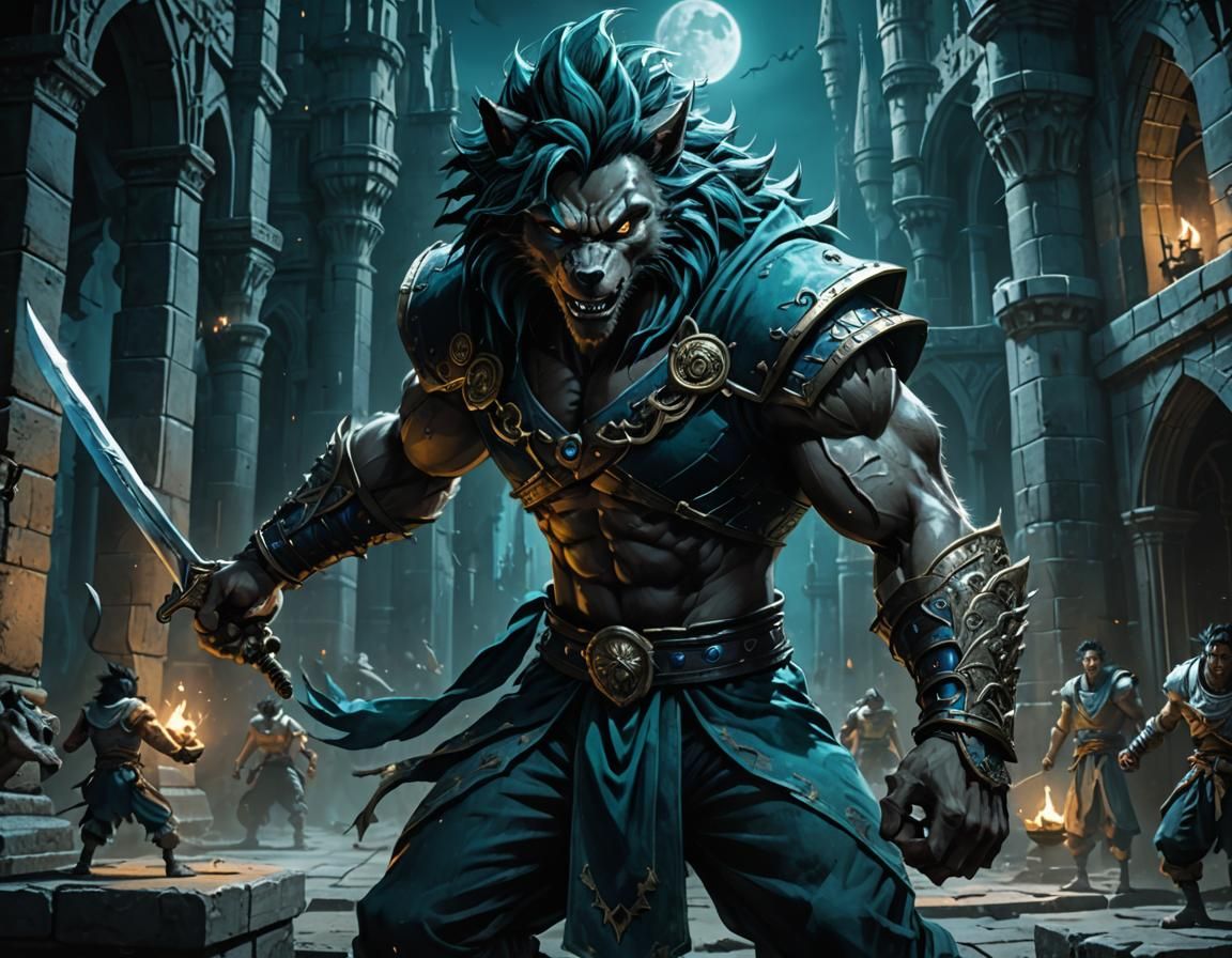 Saiyan Werewolf Transformation in Gothic Castle