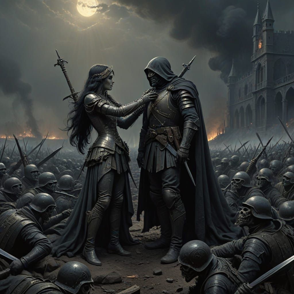 Dark Romanticism: Love and War Illustration