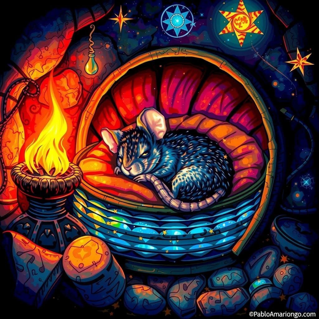 Cozy Mouse Sleeping in Sardine Can Bed