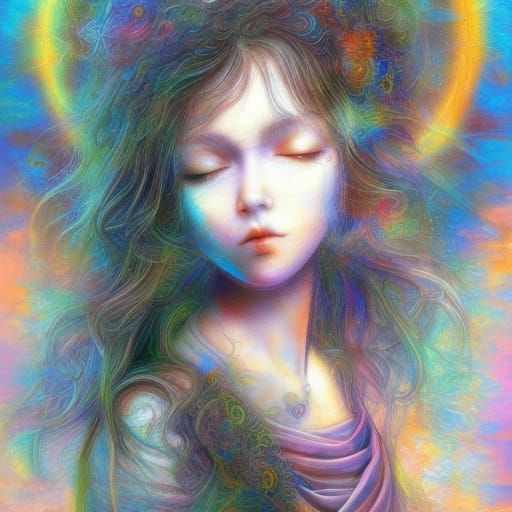 Ethereal Goddess Portrait in Digital Art Style
