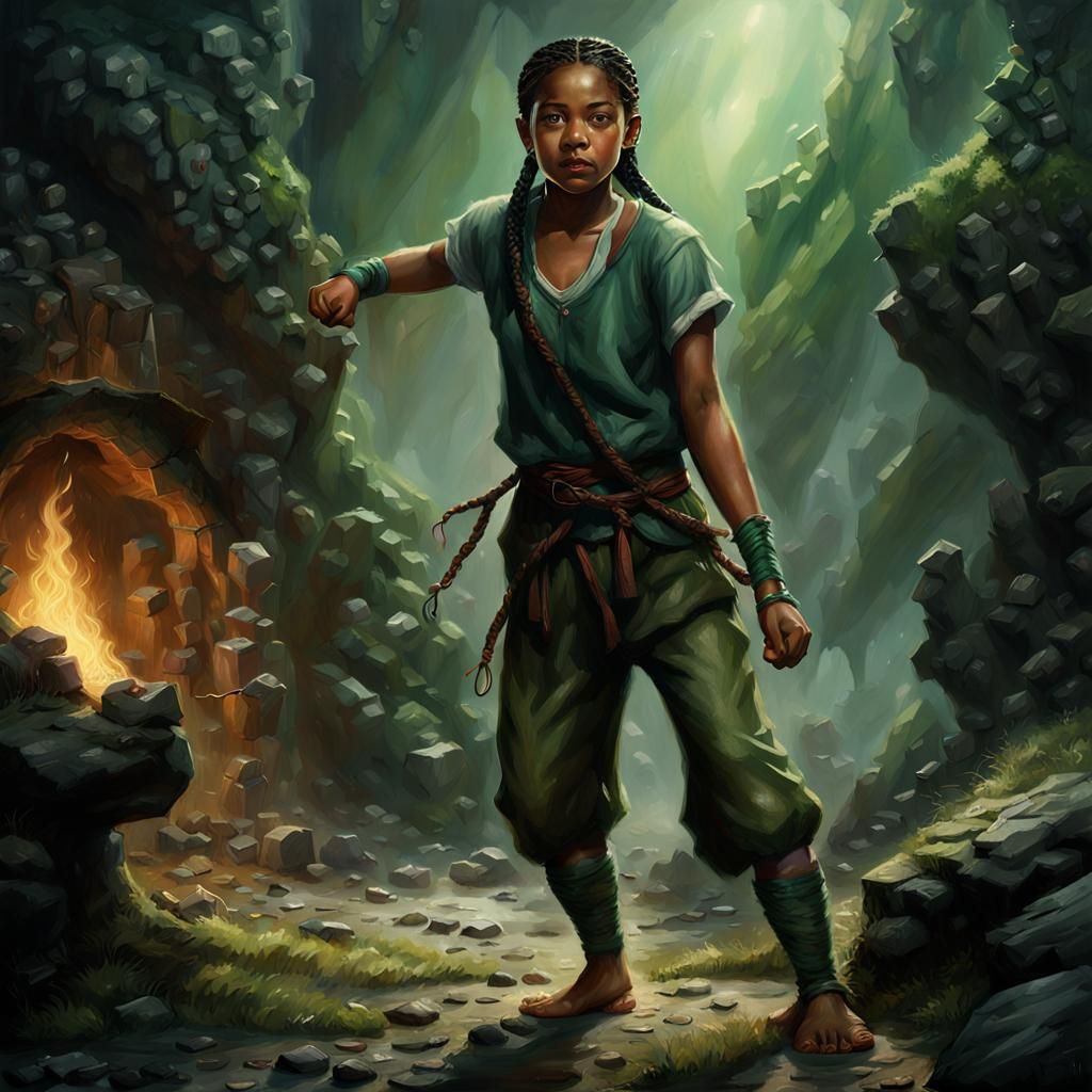 Female Hobbit Ready to Fight, Hyperrealistic Fantasy Art