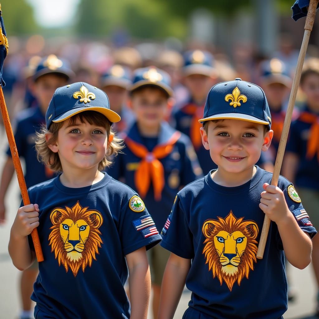 Cub Scouts Parade in Vibrant Colors