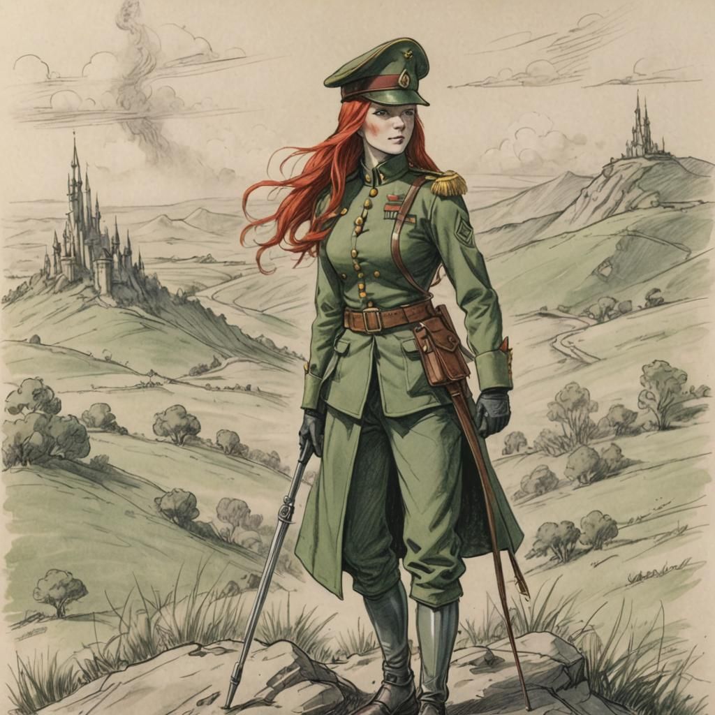 General Ginger of OZ: Pencil Sketch Portrait