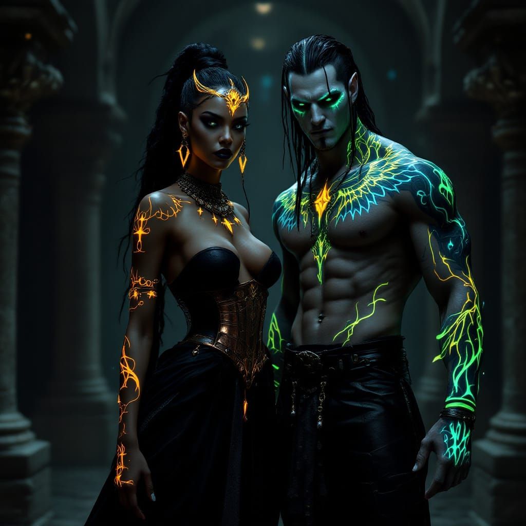 Nubian Vampire Queen Akasha in Mystical Dungeon