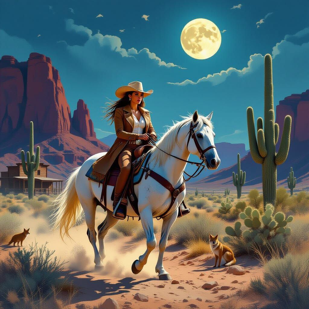 Angelina Jolie as Texas Ranger in Desert